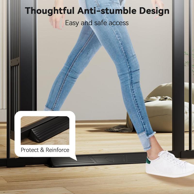 COMOMY 55.1" Extra Tall Pet Gate for Cats, 29.5-40.6" Extra Wide Cat Gate with Adjustable Cat Door, Pressure Mounted Easy Walk Through Pet Gate with Door for Stairs, Doorways, Kitchen Safety Fences, Valentine's Day