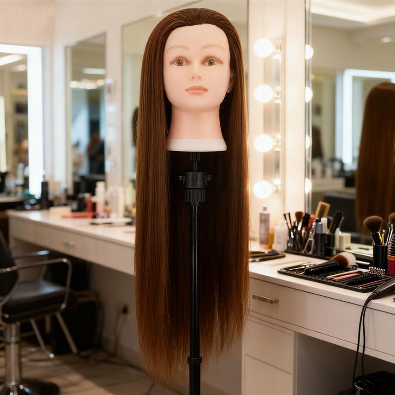 Mannequin Head with Straight, 24-26 Inch Doll Head for Cosmetology & Hairdresser Training, #6 Light, Single Pack