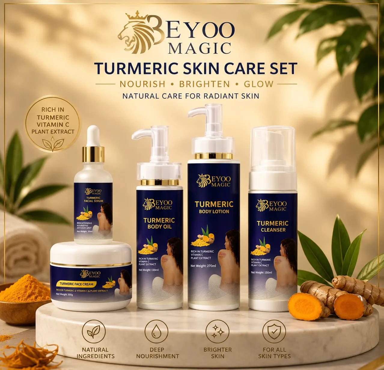 Beyoo Tumeric Cream Sets Body Lotion