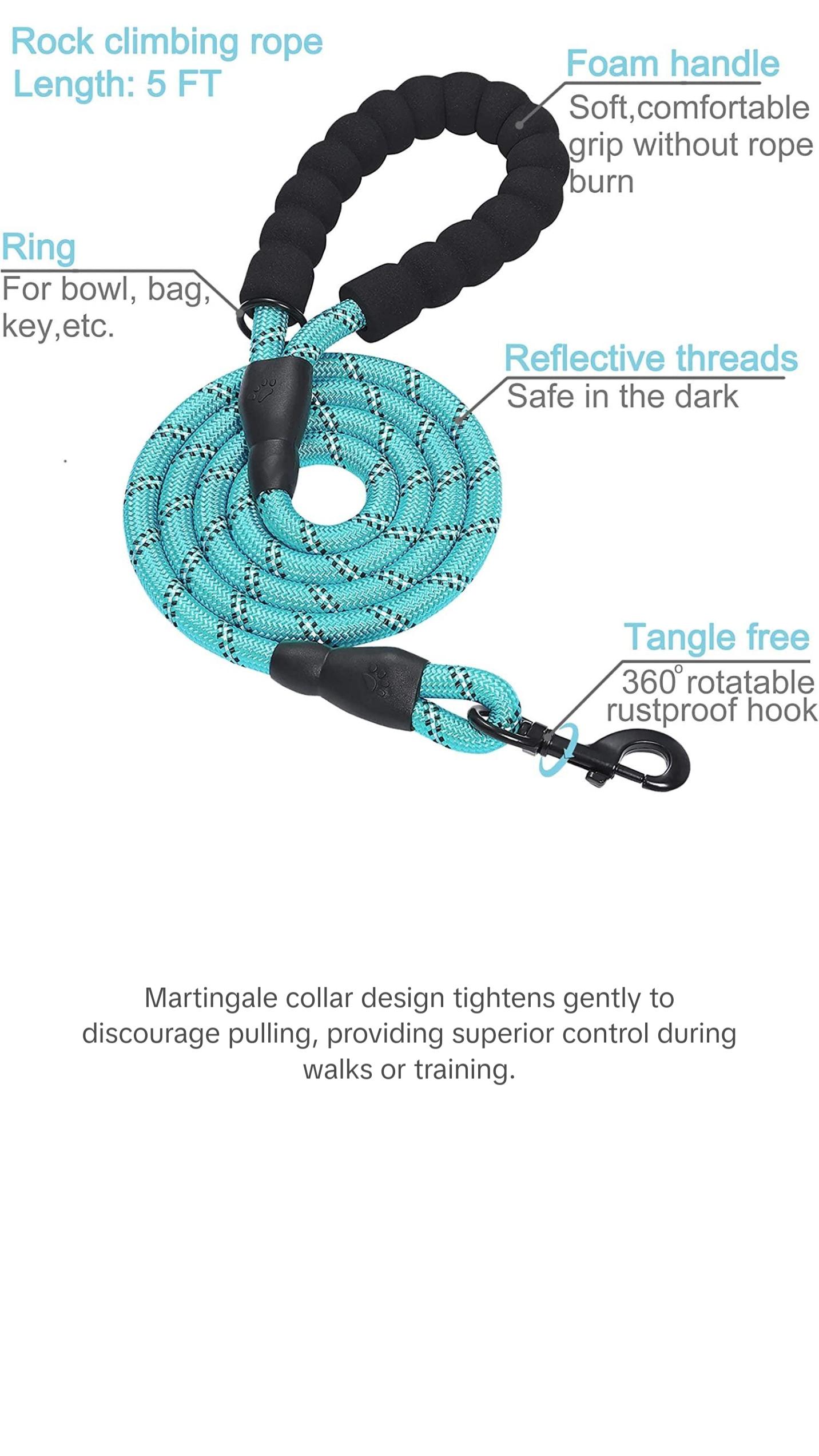 2 Packs Martingale Dog Collar with Quick Release Buckle Reflective Dog Training Collars for Small Medium Large Dogs