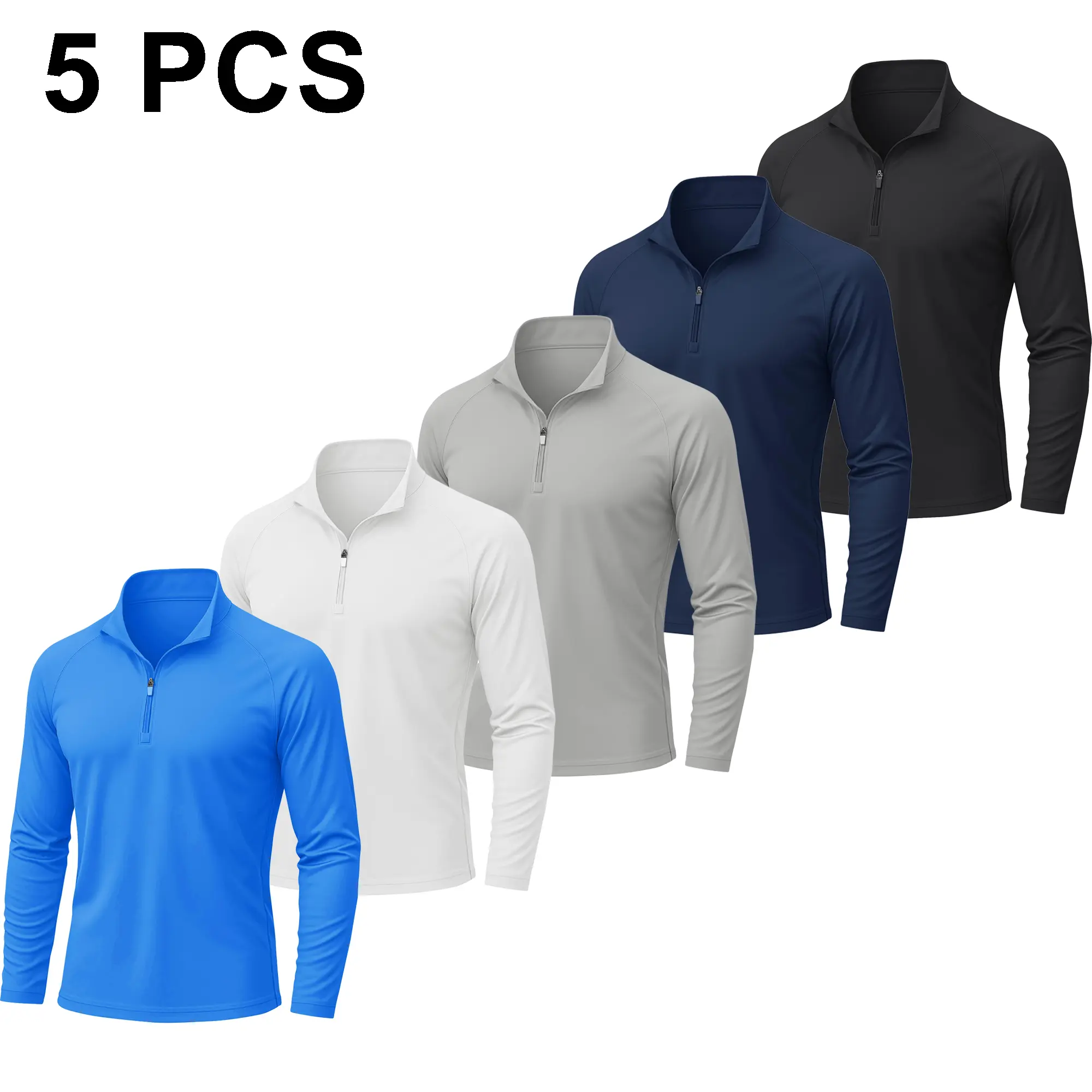 MAGCOMSEN 1/3/5 Pack Men's 1/4 Zip Shirt UPF 50+ Quick Dry Lightweight Long Sleeve for Hiking Running Rashguard Outdoor Sports Clothing Sports Casual Wear Outdoorfun,back to school,back to school shopping