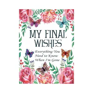 Floral Pattern Death Planning Book, 1 Count My Final Wishes Book, Personal Organizer for Assets & Information, Planner Notebook