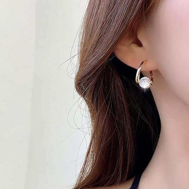 Moissanite 2 Carat Heart Earrings 925 Sterling Silver Clip Earrings Gold Color Moissanite Unisex Elegant Design