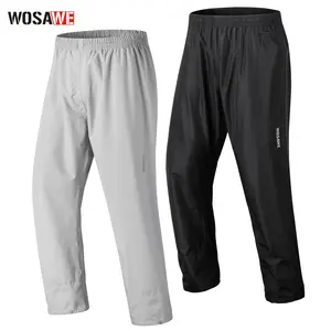 WOSAWE Lightweight Breathable Motorcycle Rain Pants for Men Women Reflective Hiking Fishing Cycling Trousers with Shoes Cover