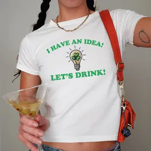 St Patrick's Day Baby Tee Split The G Guinness Shirt St Paddys Day Top Kiss Me Im Irish Y2k Style Saint Patty Parade Sorority Tee