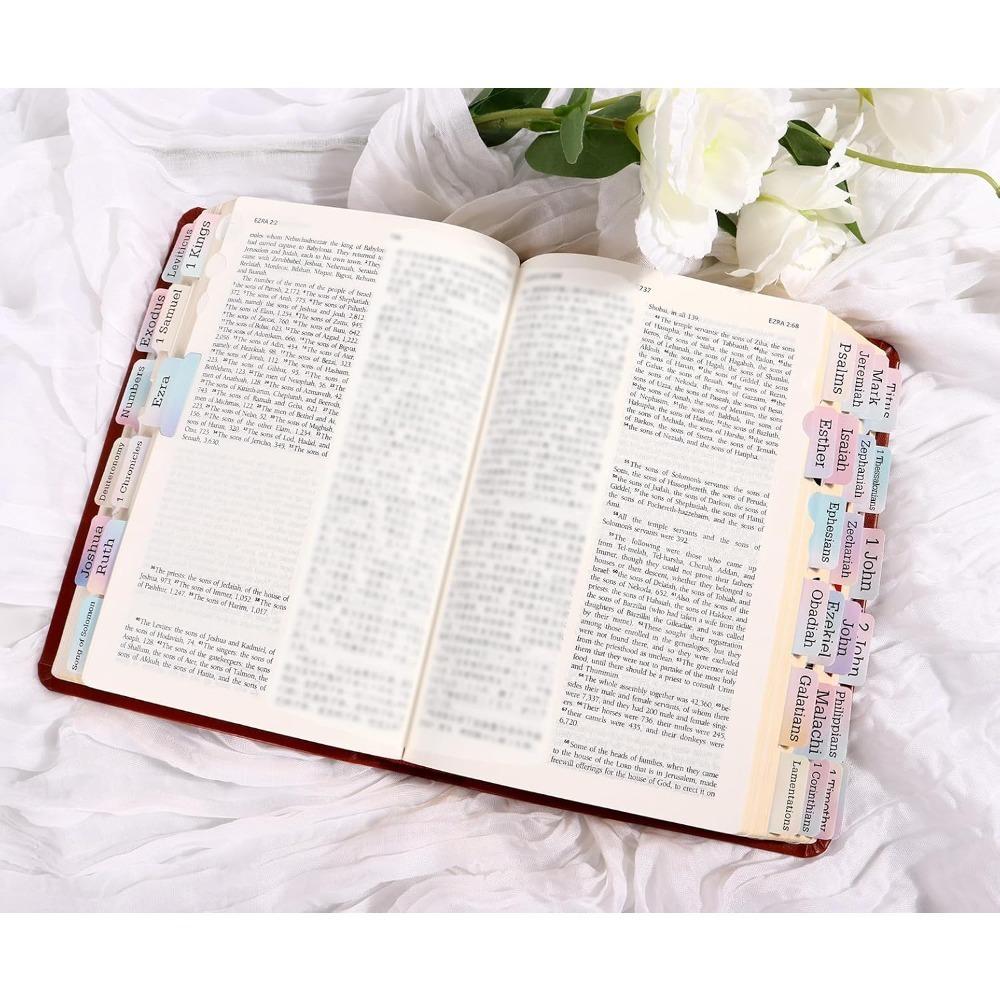 Colorful Rainbow Bible Tabs for Kids - Multi-Color Paper Index Tabs, Teens & Adults, fits Most Bible Versions (90 Tags)