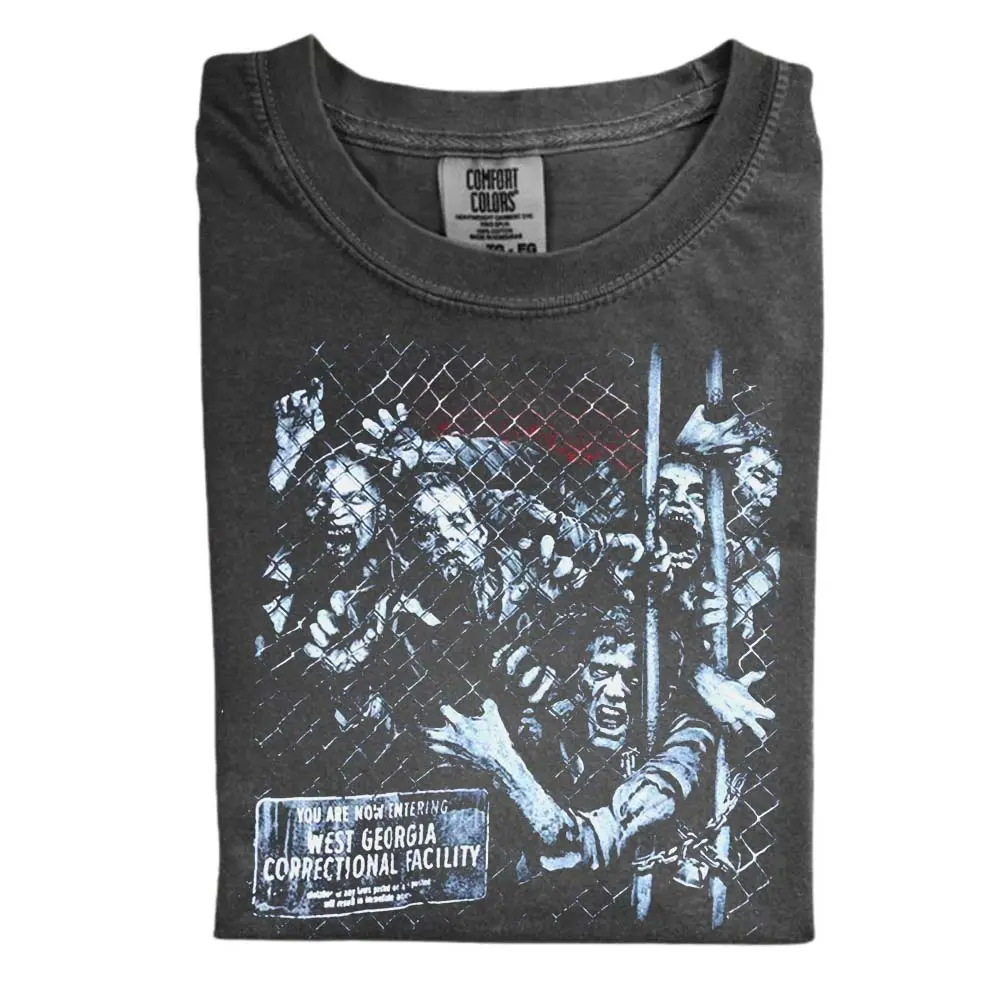 The Walking Dead Zombie Prison Vintage Horror Comfort Color Shirt, West Georgia Correctional Facility Graphic Tee, Retro Zombie Apocalypse Shirt, Gift for Men, Gift for Women, Crew Neck T-shirt, Trending T-shirt
