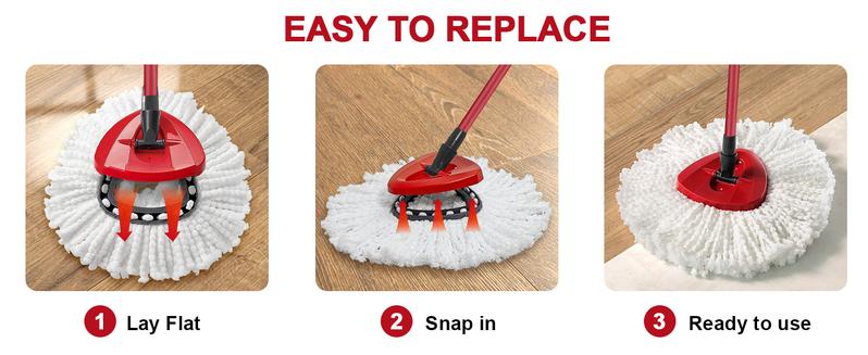 3PC Spin Mop Refills For O-Cedar EasySwing 1-Tank System, Microfiber Spin Mop Replacement, For Hard Surface. o cedar mop head mop deep cleaning