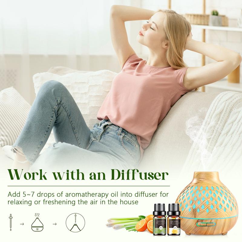 Essential Oils Set -12Pcs*5ML AromatherapyEssential Oil Kit for Diffuser, Humidifier,Aromatherapy, Massage, Soap, Candle Making(5mL) Healthcare Weliness ldeal for Birthday,Thanksgiving, Christmas Gifts