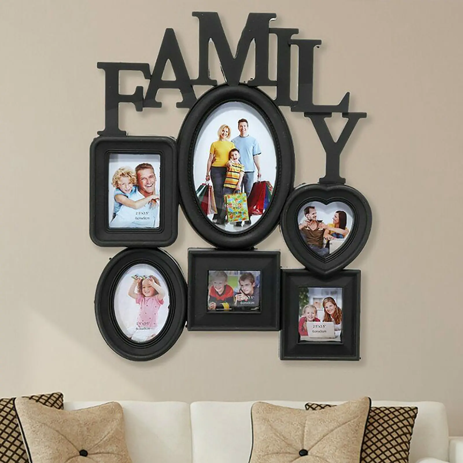 Modern Minimalist Family Photo Frame Wall Decor – Easy to Hang Multi-Photo Picture Display for Memories, Living Room, Bedroom, Kids Room, Home Gallery, Minimalist Wall Art