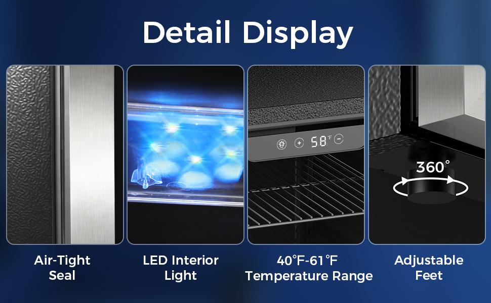 Mini Fridge 68 Can Beverage Refrigerator Cooler, 1.7 Cu.Ft Drink Fridge forSoda Wine Beer, Digital Temperature Control Cooler for Home, Dorm, Bar