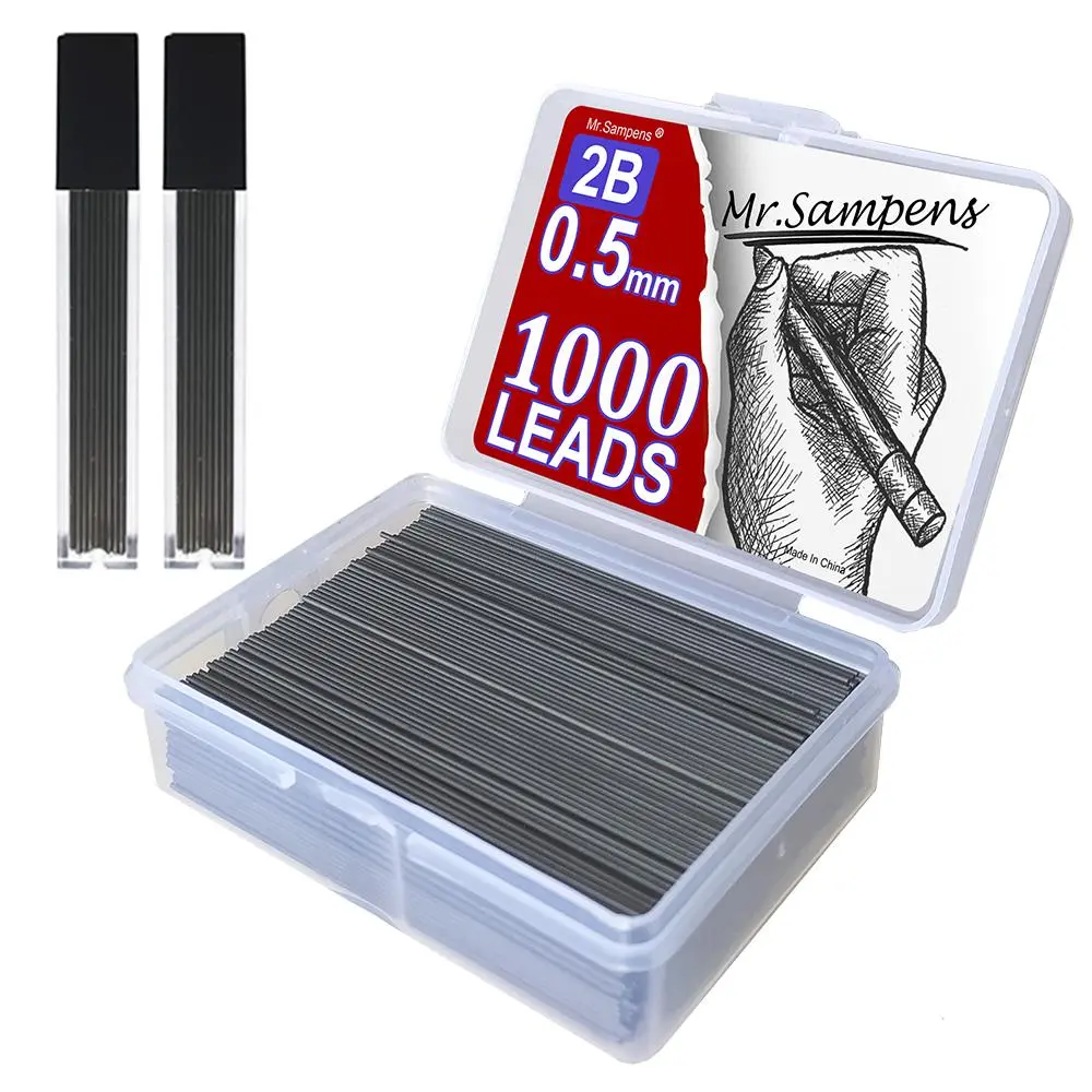 0.7mm/0.5mm 2B Automatic Pencil Lead, 1 Set Large Capacity Pencil Lead with Storage Box Set, School Painting Writing Automatic Pencil Lead for Indoor & Outdoor Art Supplies Drawing Supplies