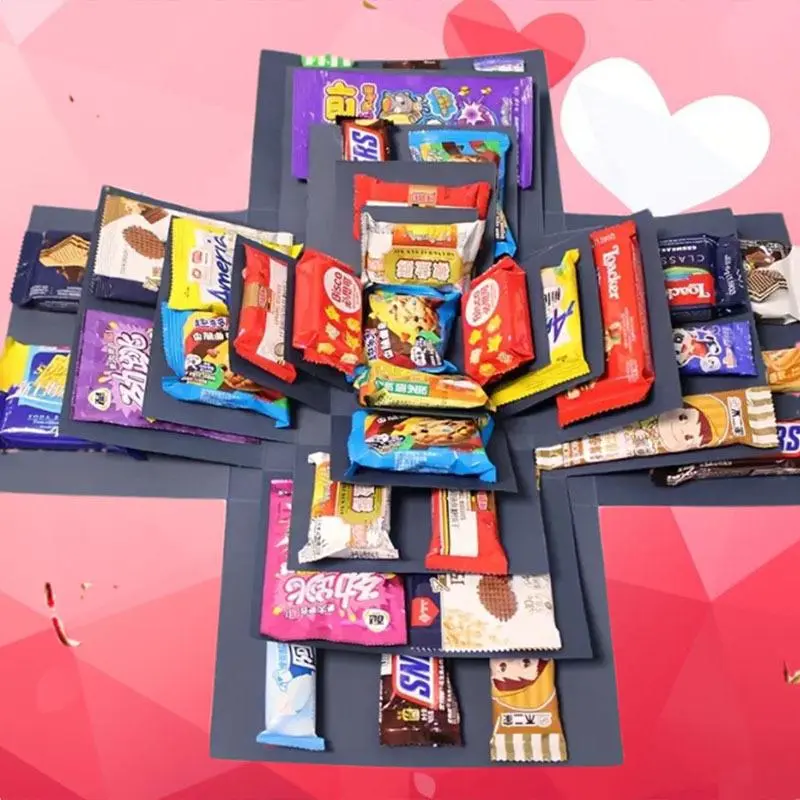 Surprise Explosion Box Candy Gift Set, Perfect Birthday Present, Anniversary, Valentine's Day, Wedding Christmas Gifts