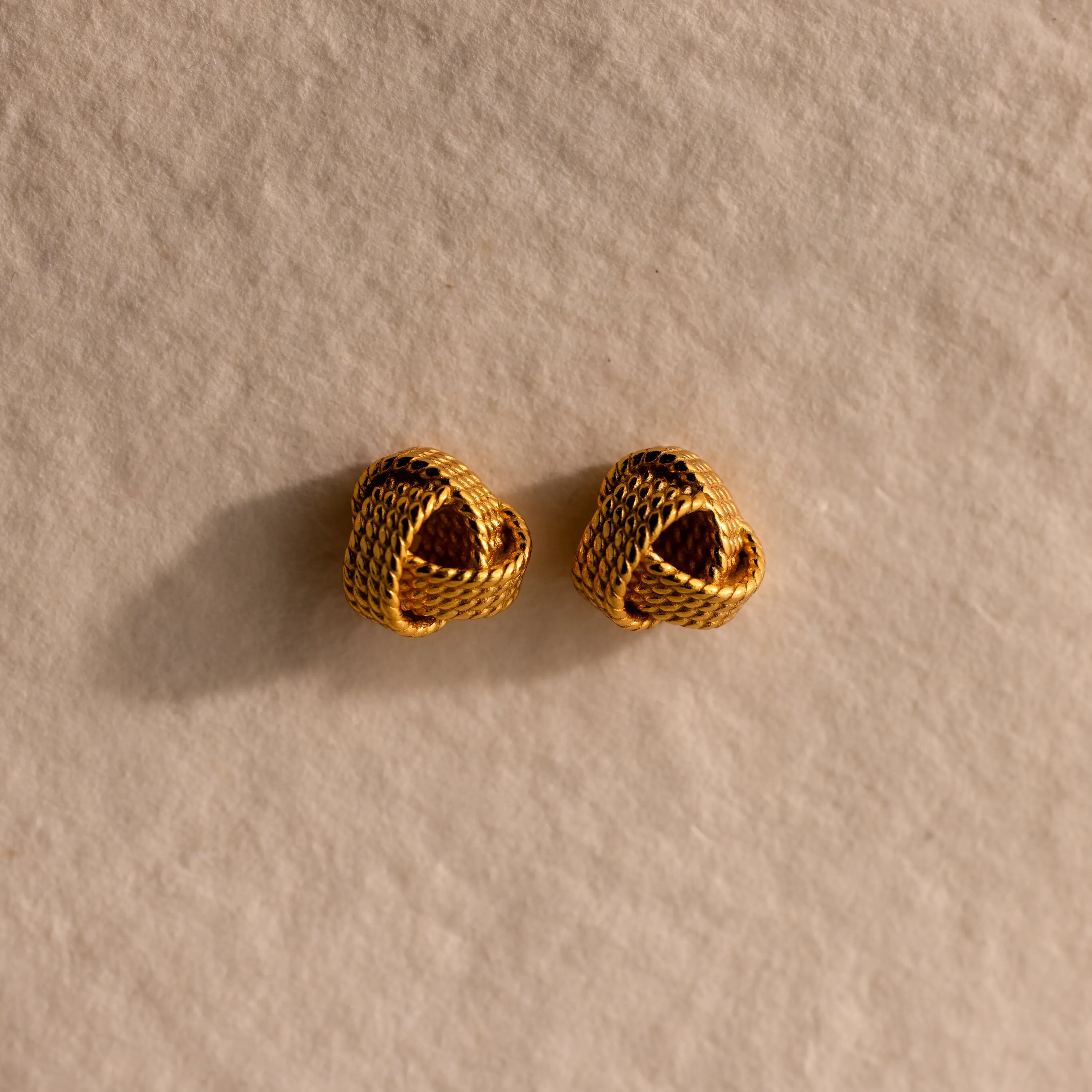Rope Knot Studs by Caitlyn Minimalist - Woven Love Knot Stud Earrings in 18K Gold, Silver, & Mixed Metal - Vintage Jewelry - Gift for Her