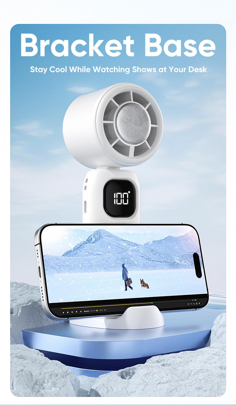 3-in-1 mini handheld fan, 199 levels of wind power and cooling function, compact and foldable 3-in-1 neck/table/handheld fan, pocket-sized design, suitable for travel/summer/concerts/eyelash extensions, a gift suitable for girls