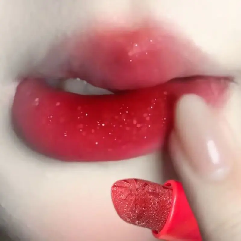Apple Gold Fine Glitter Lipstick, Moisturizing Hydrating Non-Drying, Perfect for Commuting Dating Party, Subtle Shine, Glossy Lipgloss