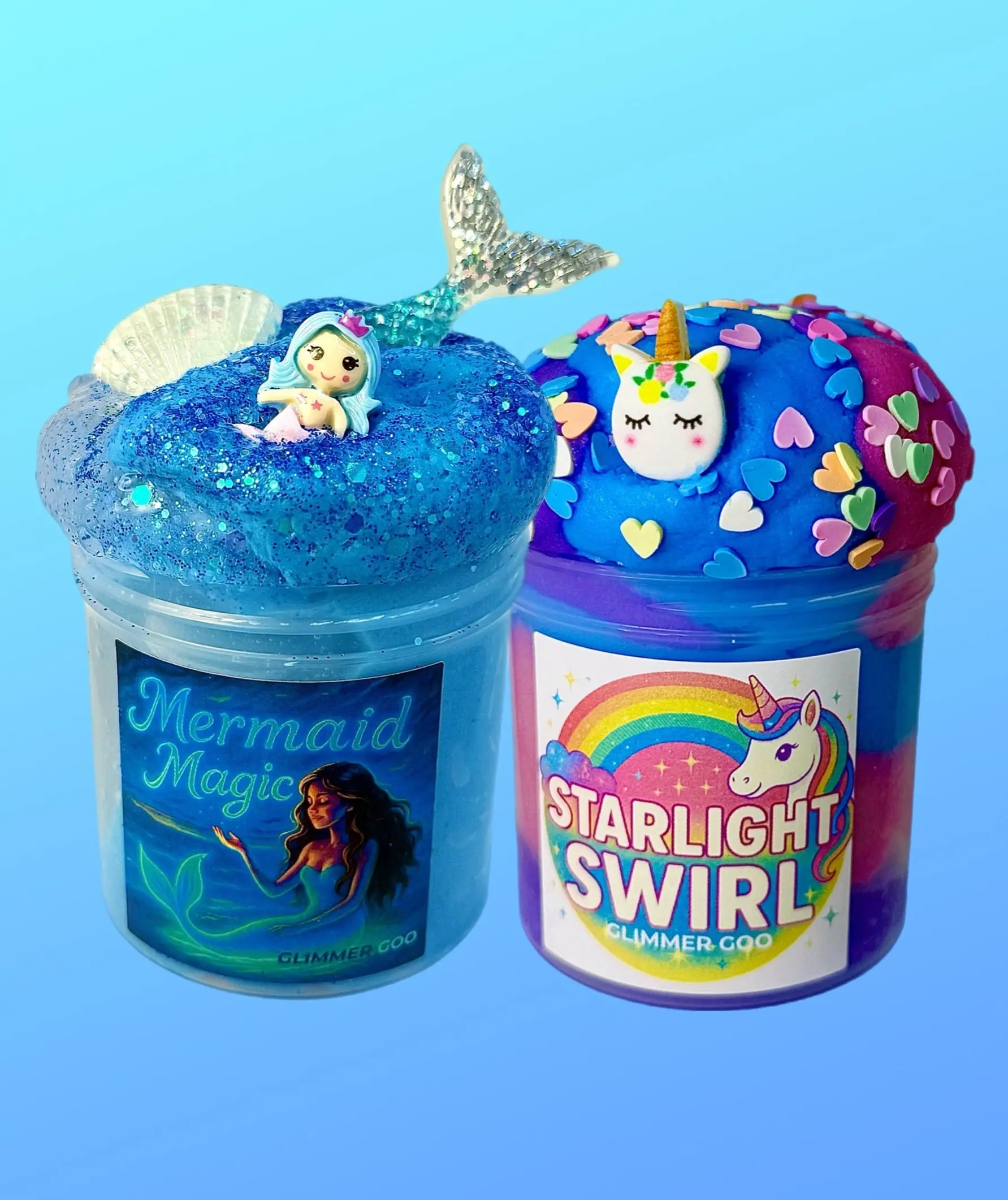Mystic Fantasy Pack - Scented Icee Slime with Sparkle and Charms, Fantasy Themed Slime, ASMR Slime, Mermaid Slime, Unicorn Slime