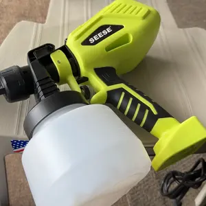 SEESE Paint Sprayer,Equipped with a 1200ml Large-Capacity Spray Gun and Cleaning Accessories, Adjustable Flow Control, 4 Nozzles, and 3 Spray Modes. Easy to Clean and Suitable for Painting Furniture, Fences, Walls, Doors, Windows fathersd