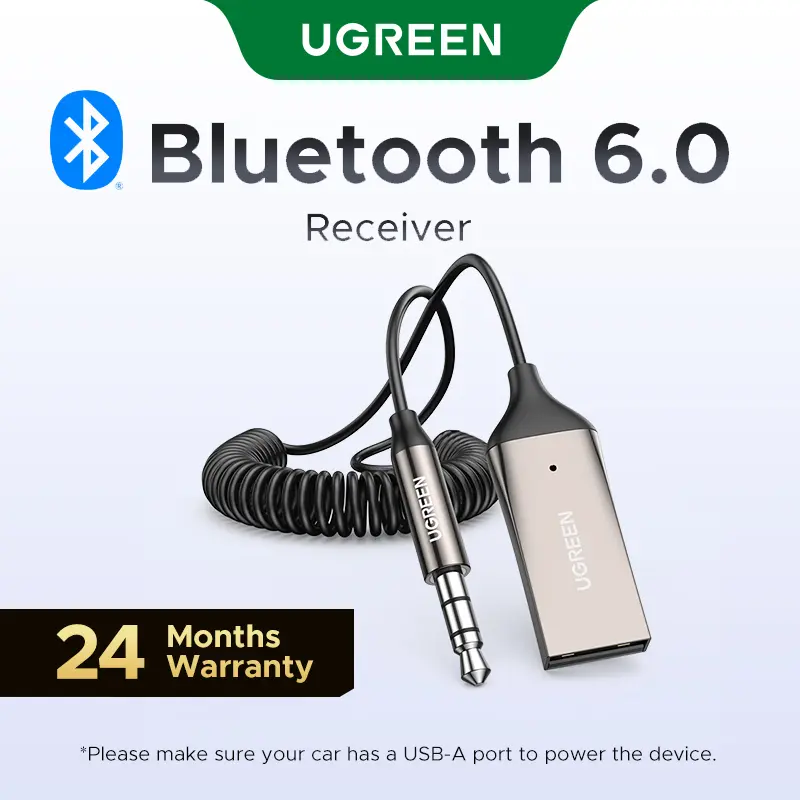 UGREEN Aux to Bluetooth 6.0 Adapter Wireless Receiver for Car Hands-Free with Built-in Microphone AUX 3.5mm Stereo Audio - Dealsforyourdays Auxiliary Cord Grey, n Microphone AUX 3.5mm Stereo Audio Auxiliary Cord Grey, Summer Sale tiktokshopbacktoschool