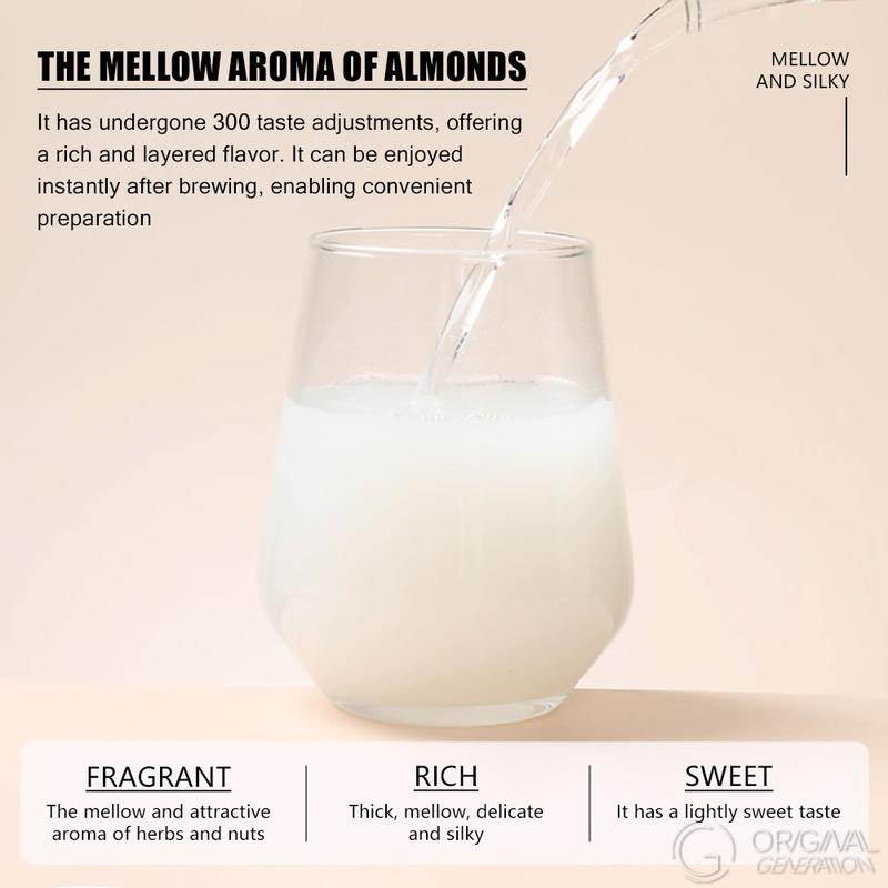 Almond Soy Milk Beauty  Tea 140g (7pcs×20g) Caffeine Free With Almond, Instant soybean powder, Semen Coicis, Coconut  milk powder,  Oligo-maltose, Lotus seed, Gordon Euryale, Yam, Lily