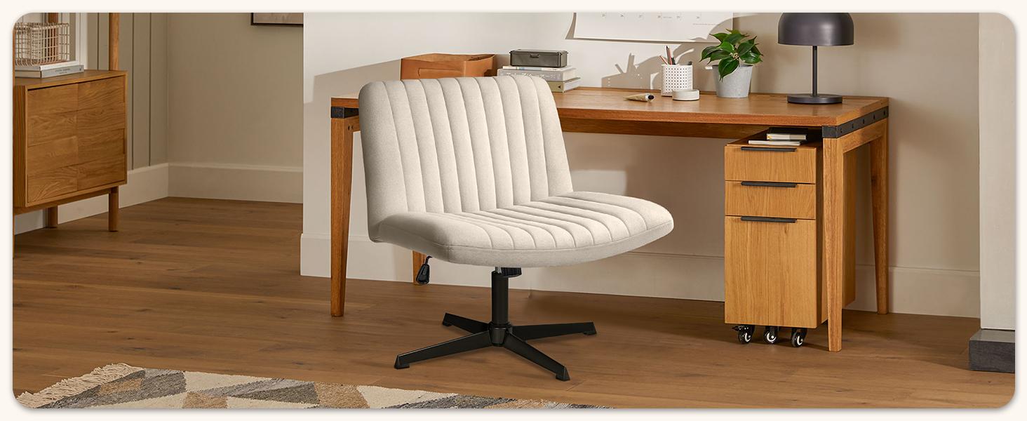 PUKAMI Criss Cross Chair,Armless Cross Legged Office Desk Chair No Wheels