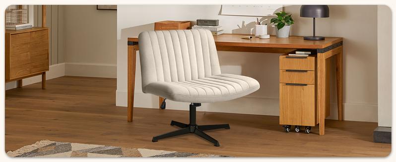 PUKAMI Criss Cross Chair,Armless Cross Legged Office Desk Chair No Wheels