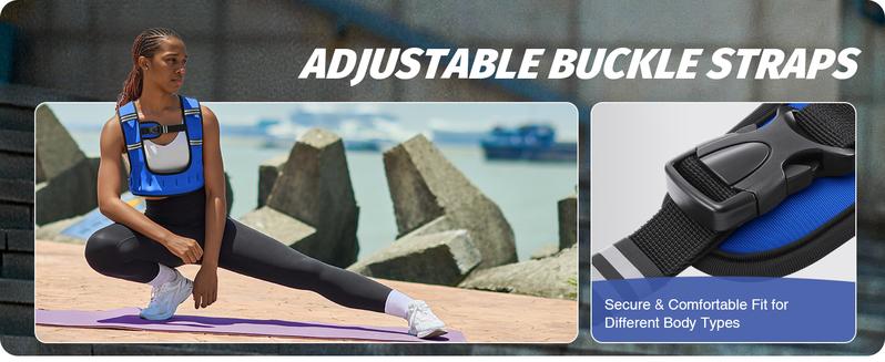 【Jumpstart Sale】ZELUS Weighted Vest for Women Men, 6/8/12/16/20lb Weight Vest with Arm Pouch Reflective Strips, U-Shaped Rucking Vest for Strength Training Muscle Building, Walking Running Vest for Fitness|Glutes Workout Equipment