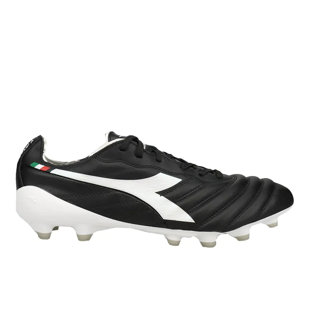 diadora Mens Brasil Elite2 Tech Made In Italy Lpx Firm Ground Football Sneakers Shoes Cleated, Firm Ground - Black