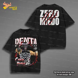 PENTA CERO MIEDO Vintage Wrestling Tee WWE TNA ECW Graphic Shirt – Charismatic Enigma Retro Washed Black Tee – Wrestling Streetwear Gift for Fans