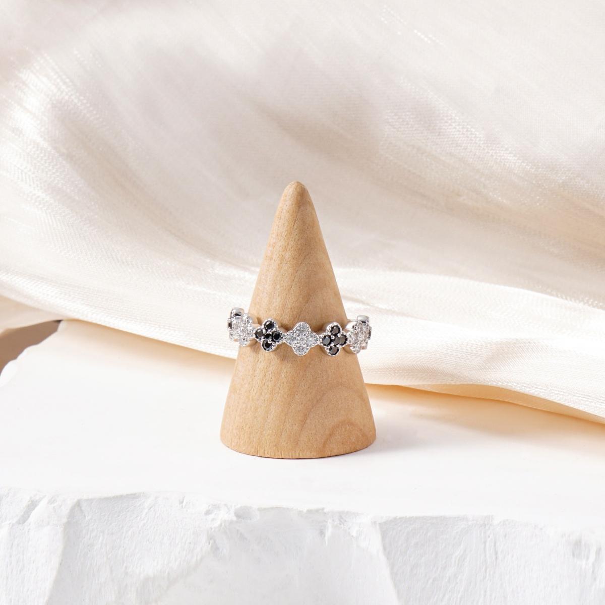 Delzzad 0.6ct Luxury Floral Eternity Band Cluster Ring Synthetic Moissanite Wedding Bands Ring S925 Moissanite Jewelry Perfect Birthday Engagement Wedding Anniversary Gift