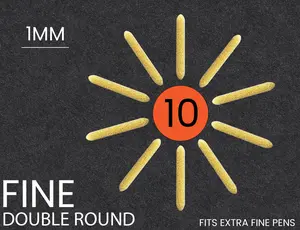 10 Replacement FINE DOUBLE-SIDED ROUND Nibs For Tooli-Art Paint Pens - 1.0MM (FITS EXTRA FINE PENS)
