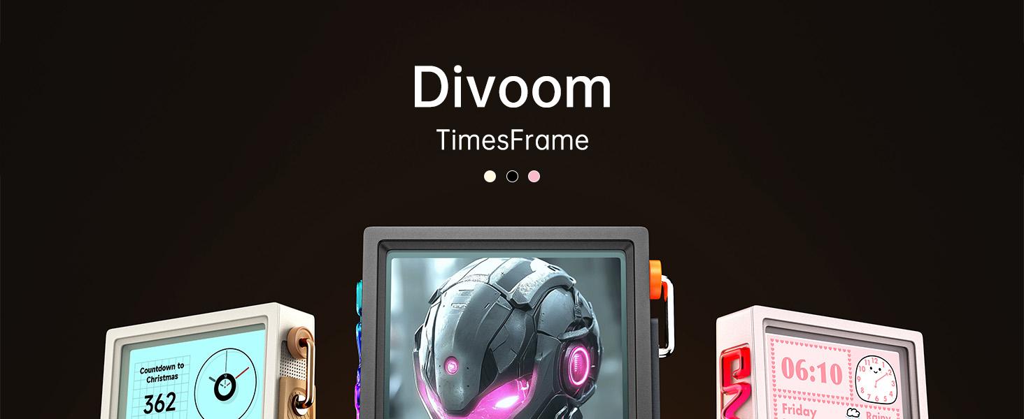 Divoom Times Frame-10.1" Digital Picture Frame Transparent IPS Desktop ornaments Smart Linux OS with RGB Light WiFi 64GB 400+Clock Faces Gift Mode Pixel Art Community Personalized Display