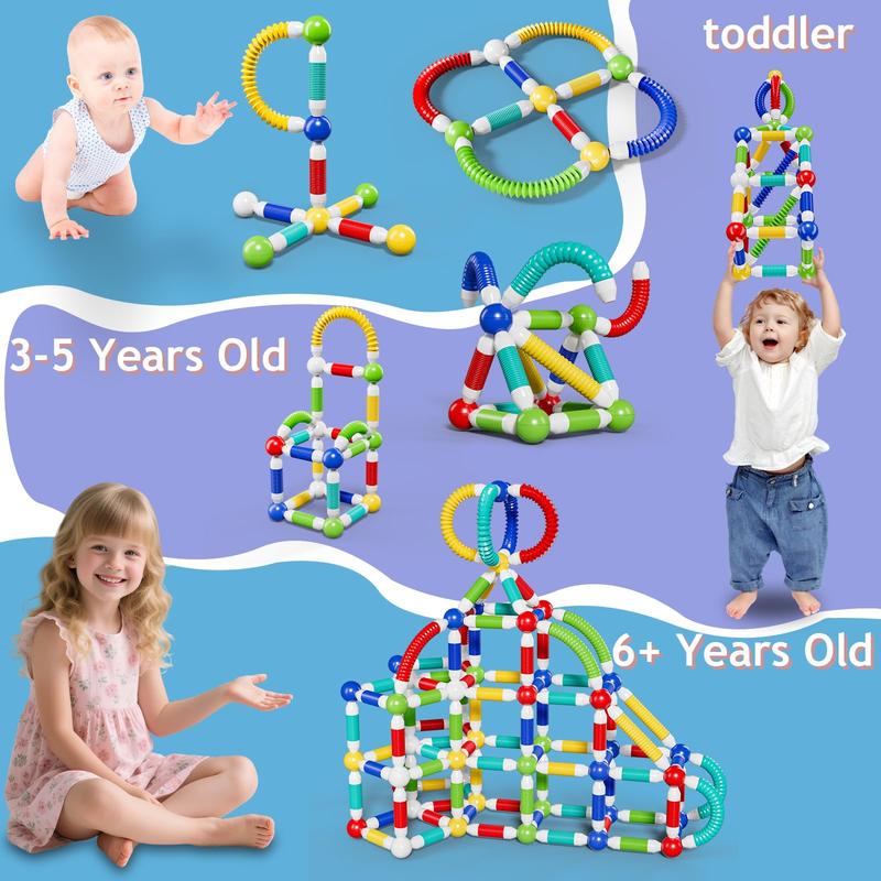 Magnetic Sticks and Balls Building Set | Sensory Montessori Toys for Kids Ages 3 4 5 | Toddler Construction Toys for Creative Family Play & Birthday Gifts