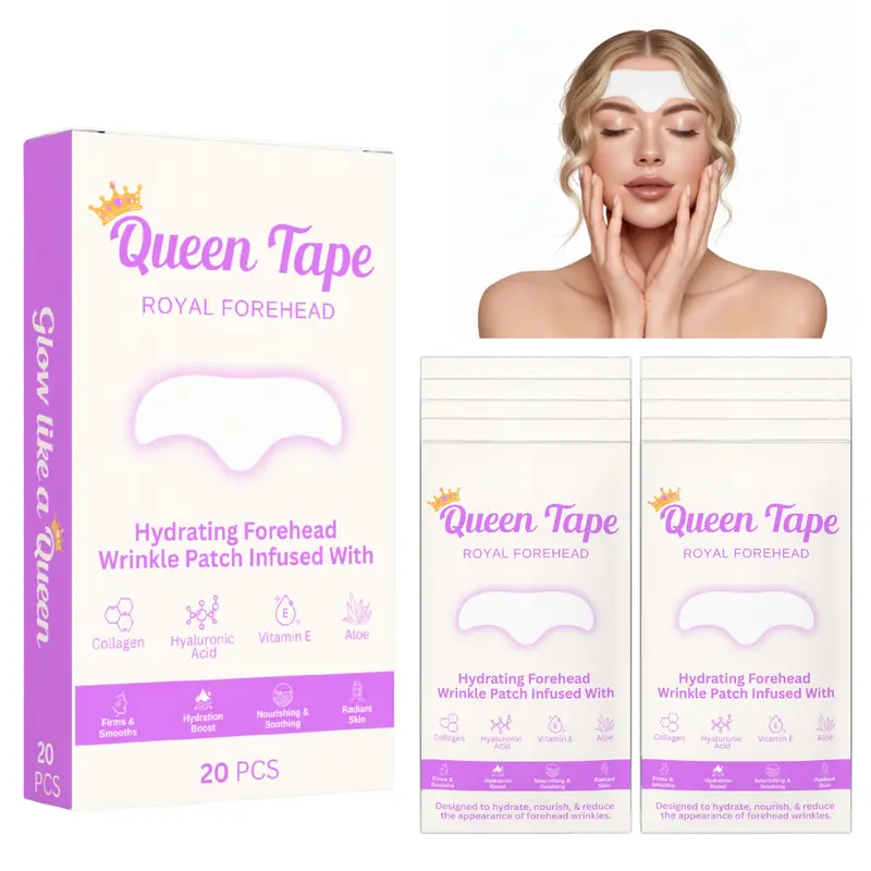 Queen Hydrating Royal Forehead Patches 20 Pcs, Collagen, Hyaluronic Acid, Vitamin E, Aloe, Antie Wrinkle, Beauty Treatment