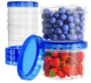 Freezer Storage Containers, [6 Pack-16 Oz] Airtight Plastic Food Storage Containers with Twist Top Lids, Soup, Meal Prep Containers | BPA Free | Stackable | Leakproof | Microwave/Dishwasher Safe