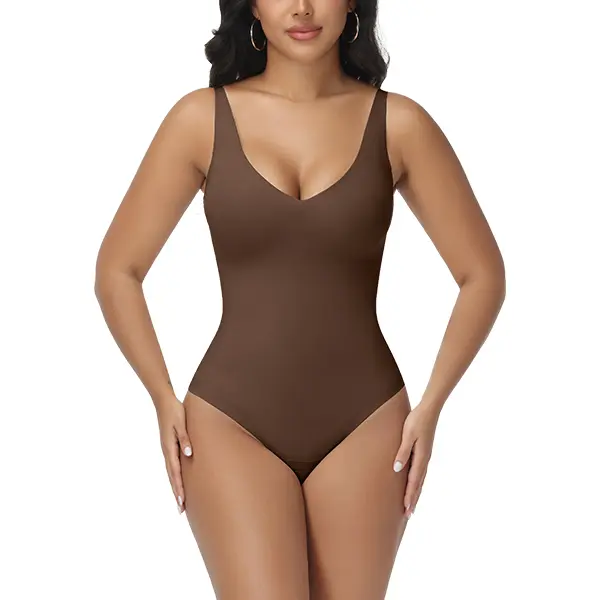 SHAPSHE Women's Trendy Sexy Plunge Deep V Neck Sleeveless Shapewear Basic Backless Going Out Tank Tops Bodysuit outdoorfun,summerwins