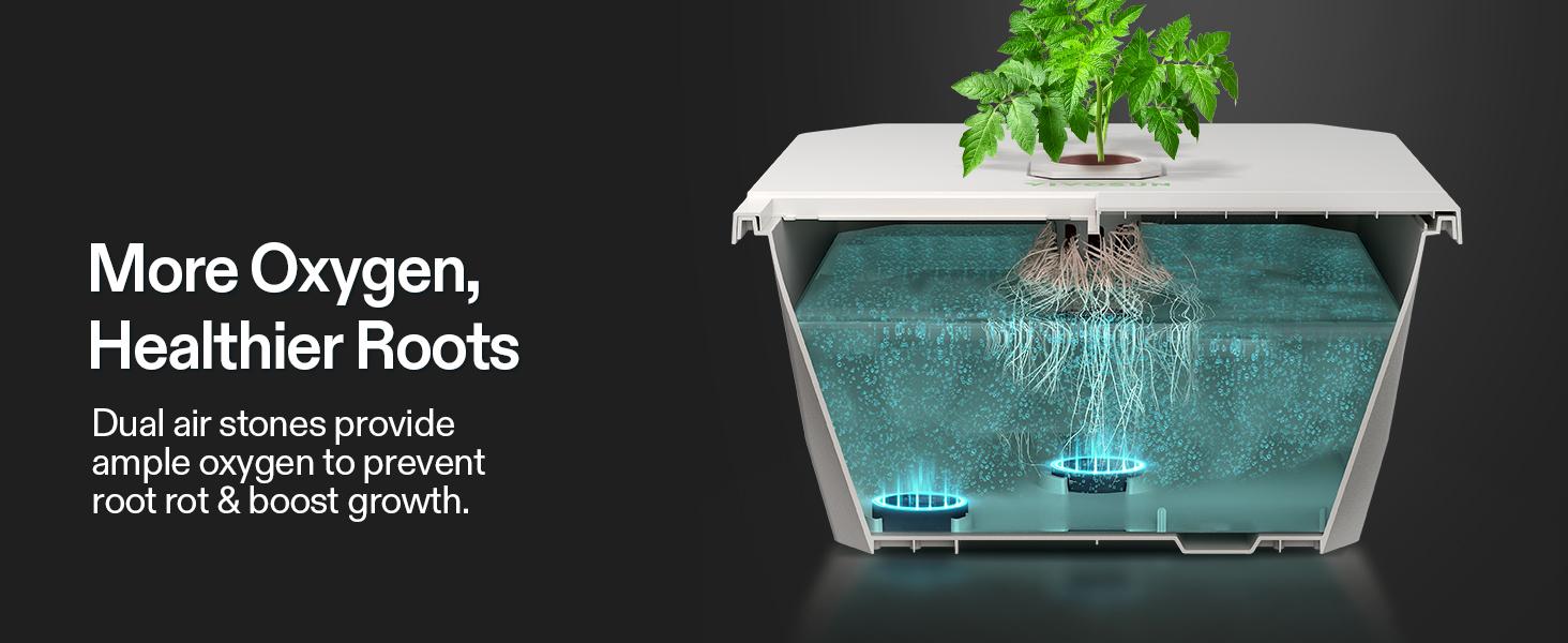 VIVOSUN VGrow DWC Hydroponics Growing System Kit for VGrow Smart Grow Box, 4-Gallon Deep Water Culture with Air Stones and Rapid Rooters