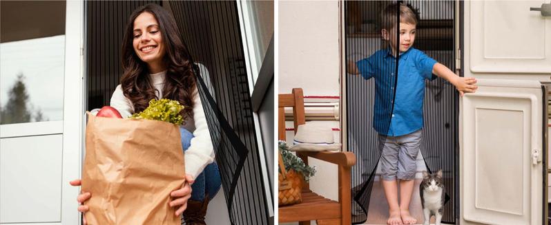 Magnetic Screen Door, Hands Free Mesh Curtain Keeps Bugs and Mosquitos Out, Automatic Magnet Closure, Heavy Duty Patio Sliding Dog Doors Cover, Window Screen Protector