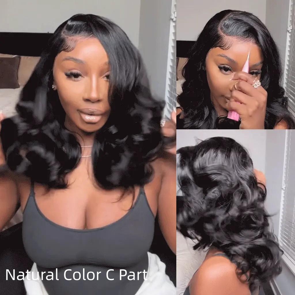 Tinashe C Part Butterfly Layered Cut Loose Wave Pre-plucked C-Side Part with Pre-cut Baby Hair Glueless Wig Pre-cut 6×5 HD Lace Wig Pre-Everything Shoulder Length Human Hair