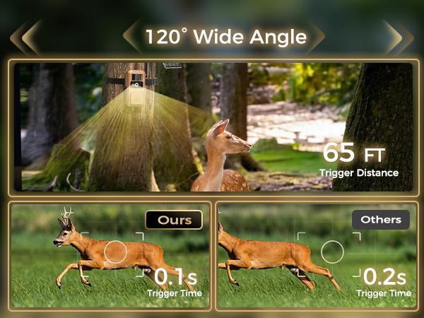 4G LTE Solar Powered Game Camera HC73S– 48MP Ultra-HD Image 2K Live Video, WiFi Not Supported, Remote APP Controlled, WaterProof, Motion Activated, Night Vision (Data refill is required for Unlimited 4G data usage) Outdoor