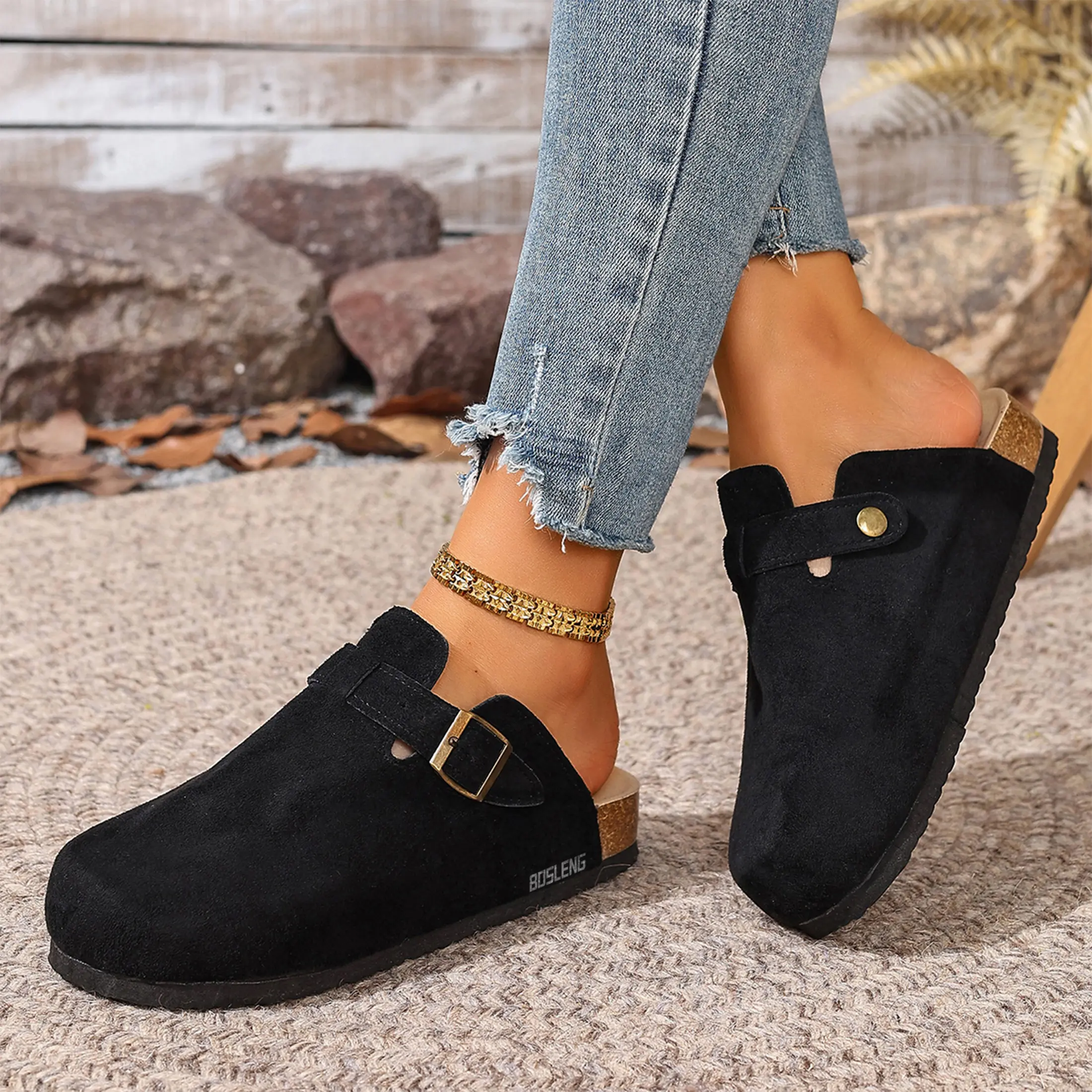Women's Fashion Suede Clog Slippers Breathable Indoor Outdoor Shoes for All Seasons Springfresh Women's Fashion Suede Clog Slippers Breathable Indoor Outdoor Shoes for All Seasons Springfresh