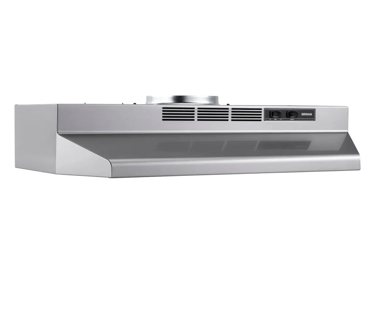 Broan F4024SF 24 in. Convertible Stainless Steel Under-Cabinet Range Hood, Max 230 CFM Blower, Efficient Ventilation, Max 230Cfm