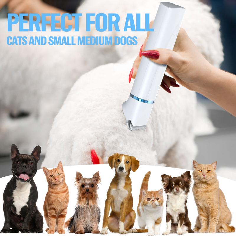 Petygo 4-in-1 Dog Grooming Kit with Nail Grinder & Dog Paw Trimmer, Low-Noise Rechargeable Cordless Electric Set for Dogs, Cats & Paw Pets