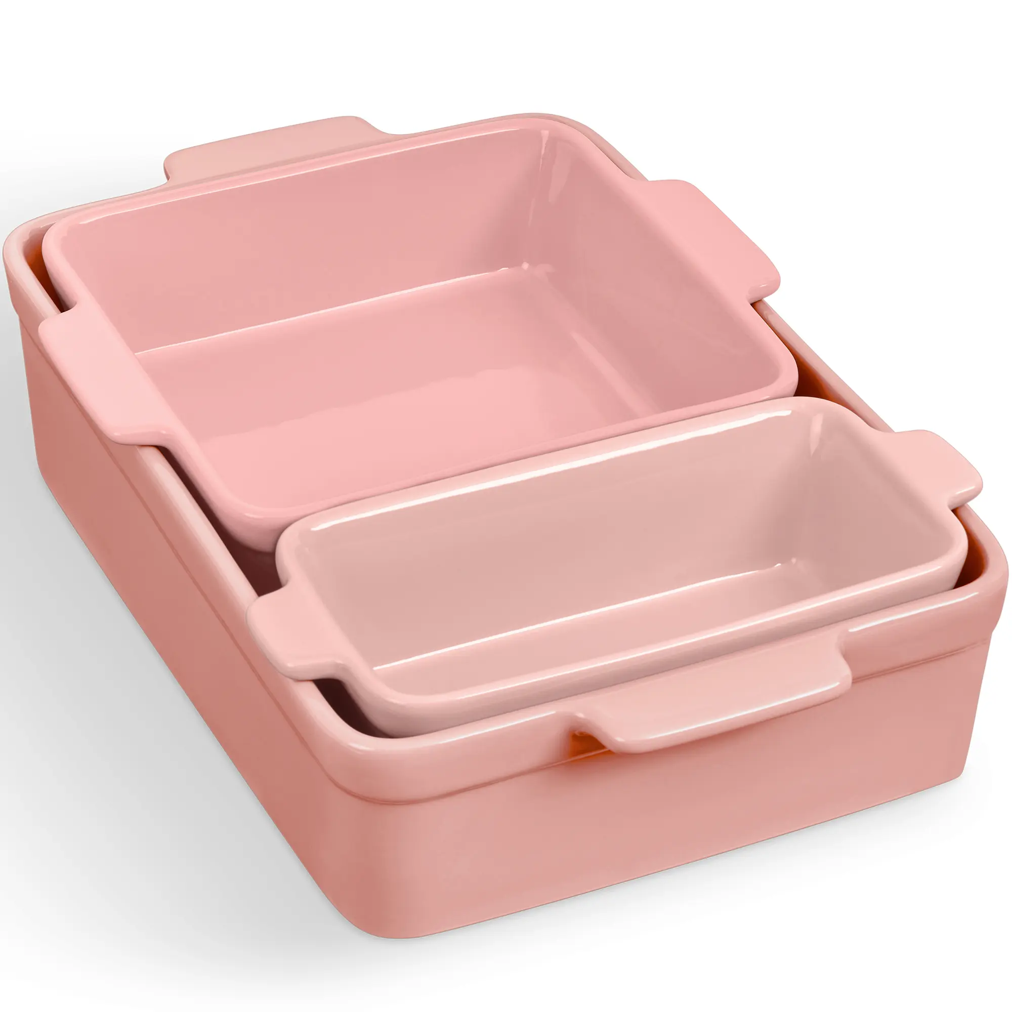 Best Choice Products Ceramic Bakeware Set of 3 Casserole, Loaf, and Square Dishes w/ Handles Best Choice Products Ceramic Bakeware Set of 3 Casserole, Loaf, and Square Dishes w/ Handles