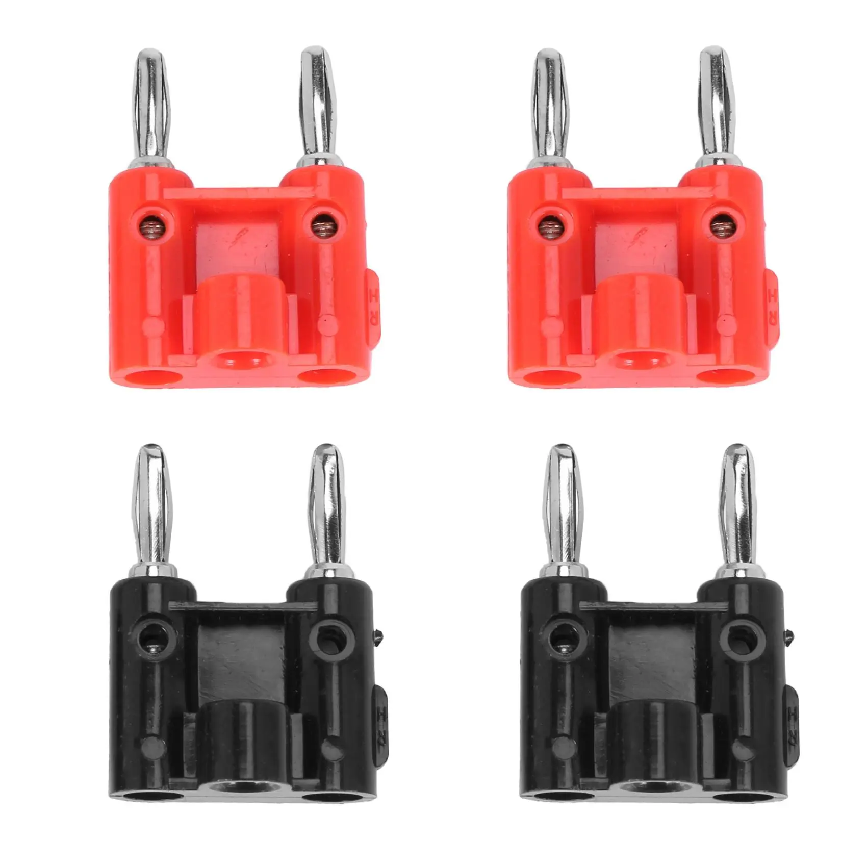 4 Pcs Metal-Plastic Screw-Type Dual Banana Plug Speaker Connectors, 436+ Type Audio Accessories