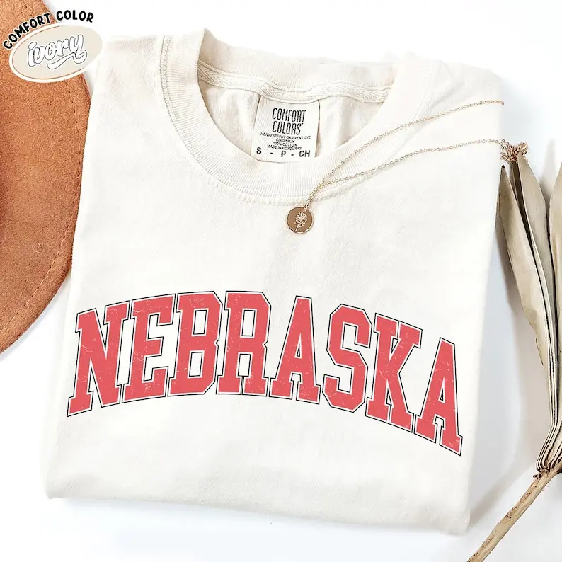 Comfort Colors Nebraska  T- Shirt, Vintage Nebraska Tshirt, Nebraska Football Shirt, Nebraska Gift, Game Day Tee, Unisex Tee