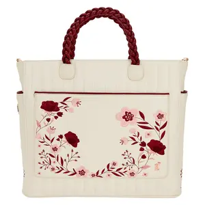 Loungefly Cream & Red Floral Convertible Backpack and Tote Crossbody Bag