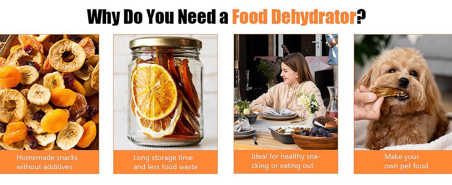 YASHE Food Dehydrator - 5 Trays with Smart Digital Control, 48H Timer & Energy Efficient Design | Perfect for Jerky, Fruit, Vegetables, Herbs & Dog Treats | Includes Recipe Book, Auto Shut-Off & Quiet Operation