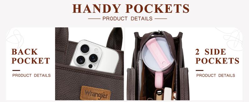 Wrangler Heavy-Duty Carry-All Large Capacity Tote Work Laptop Bag with Leopard Print & Detachable Strap for Women's Commute & Everyday Use - Commuter Purse