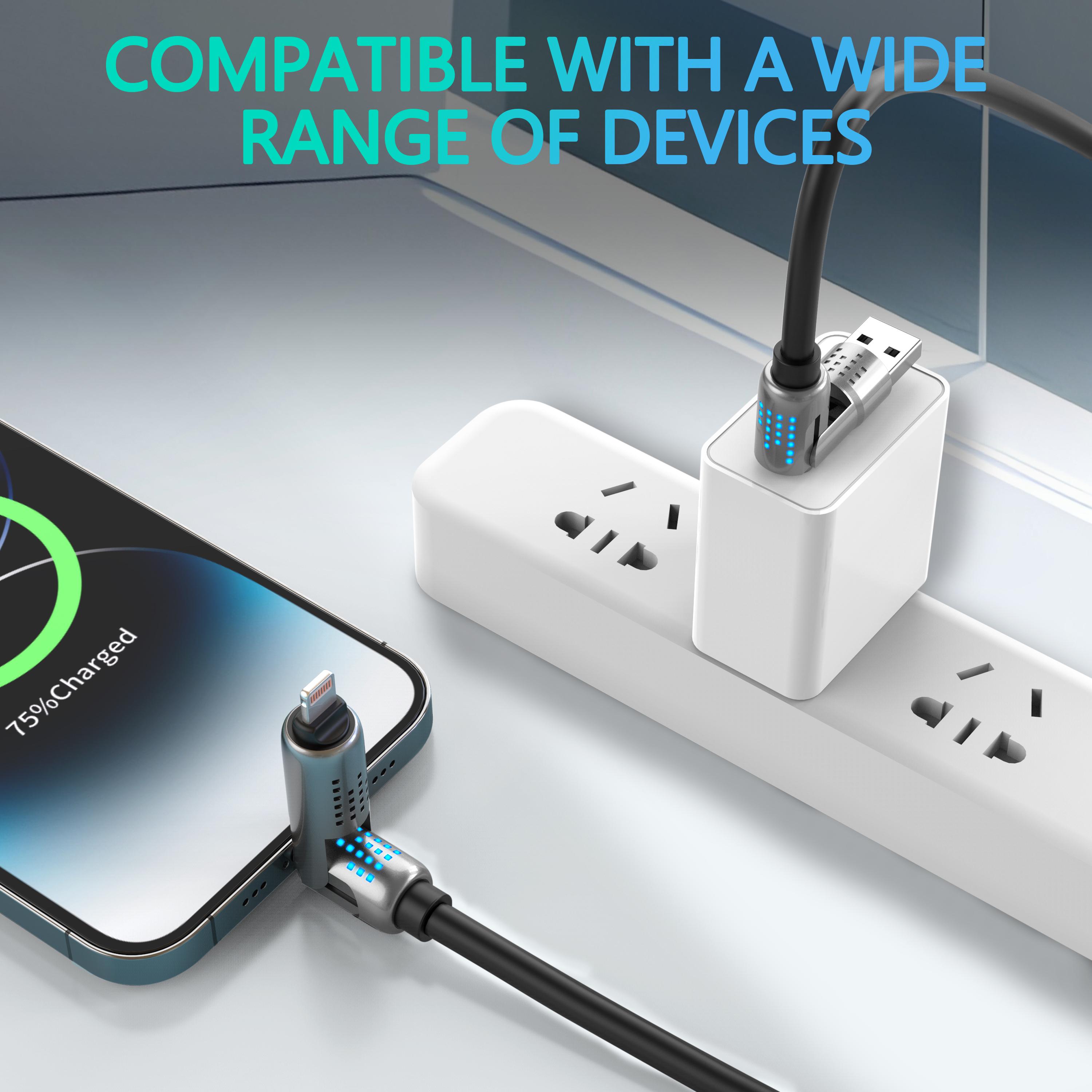 240W 4-in-1 USB-C Fast Charging Cable, USB-C & Lightning & USB-A Combo, PD 5A Power Delivery, Universal Charging & Data Sync Cable for Phones, Tablets, Laptops 240W 4-in-1 USB-C Fast Charging Cable, USB-C & Lightning & USB-A Combo, PD 5A Power Delivery, Universal Charging & Data Sync Cable for Phones, Tablets, Laptops